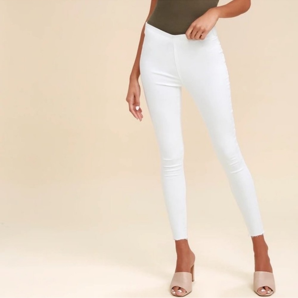 Free People Easy Goes It White Denim Leggings 28